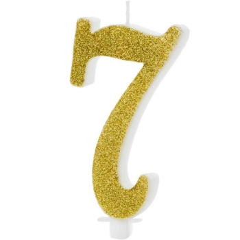 Number Candle Modern - 7 - Gold